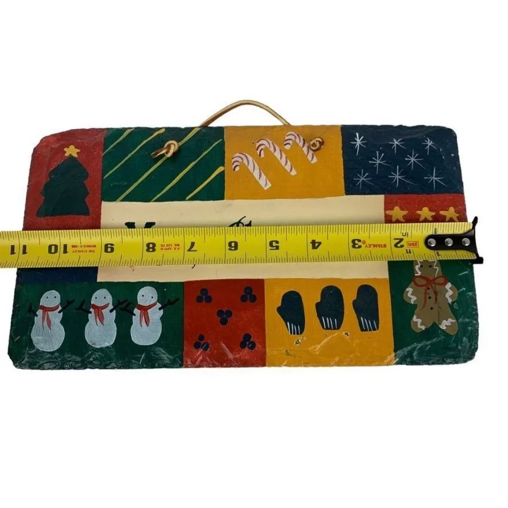 Plain Jane Merry Christmas Painted Slate Sign Preserved New Orleans Roof Tile‎